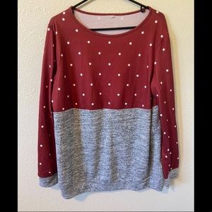 Red polka dot top